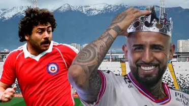 Carlos Caszely y Arturo Vidal (Foto tomada de: Colo Colo/La Roja)