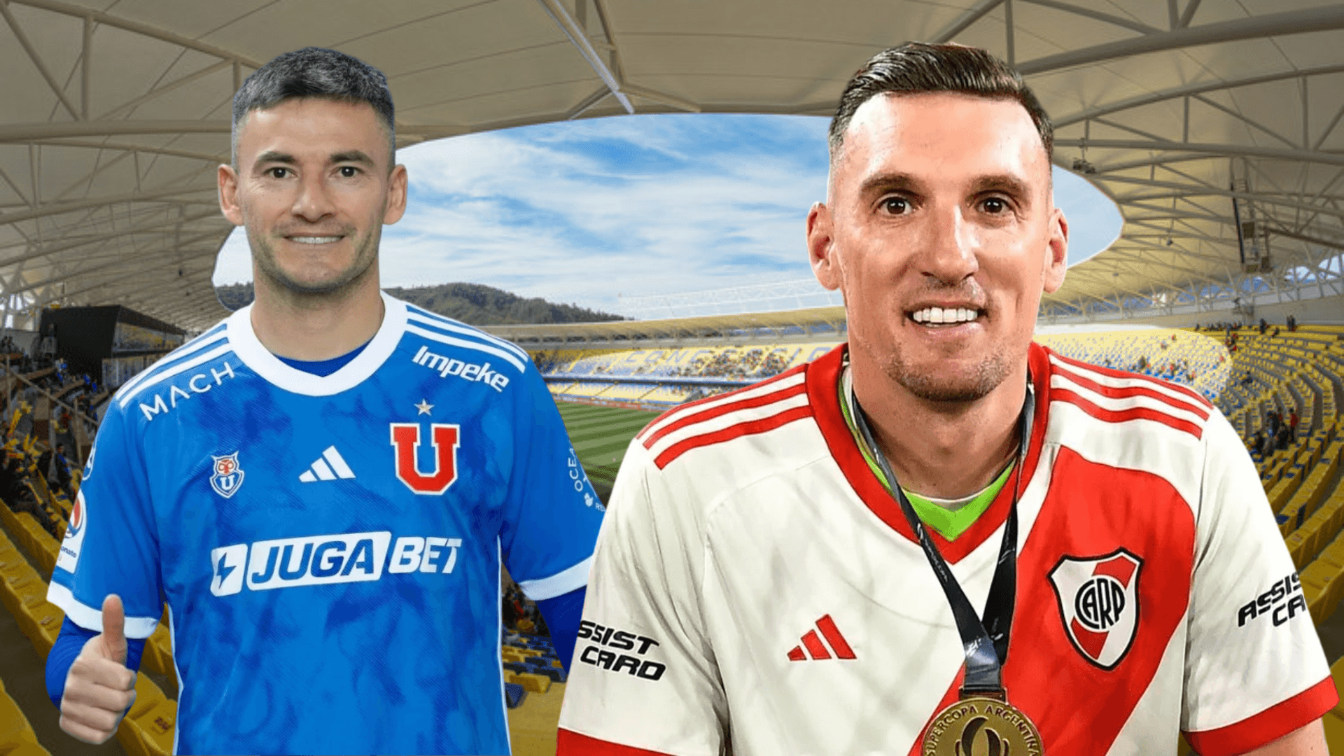 Charles Aránguiz y Franco Armani (Foto tomada de: Wikipedia/Sabes/River Plate)