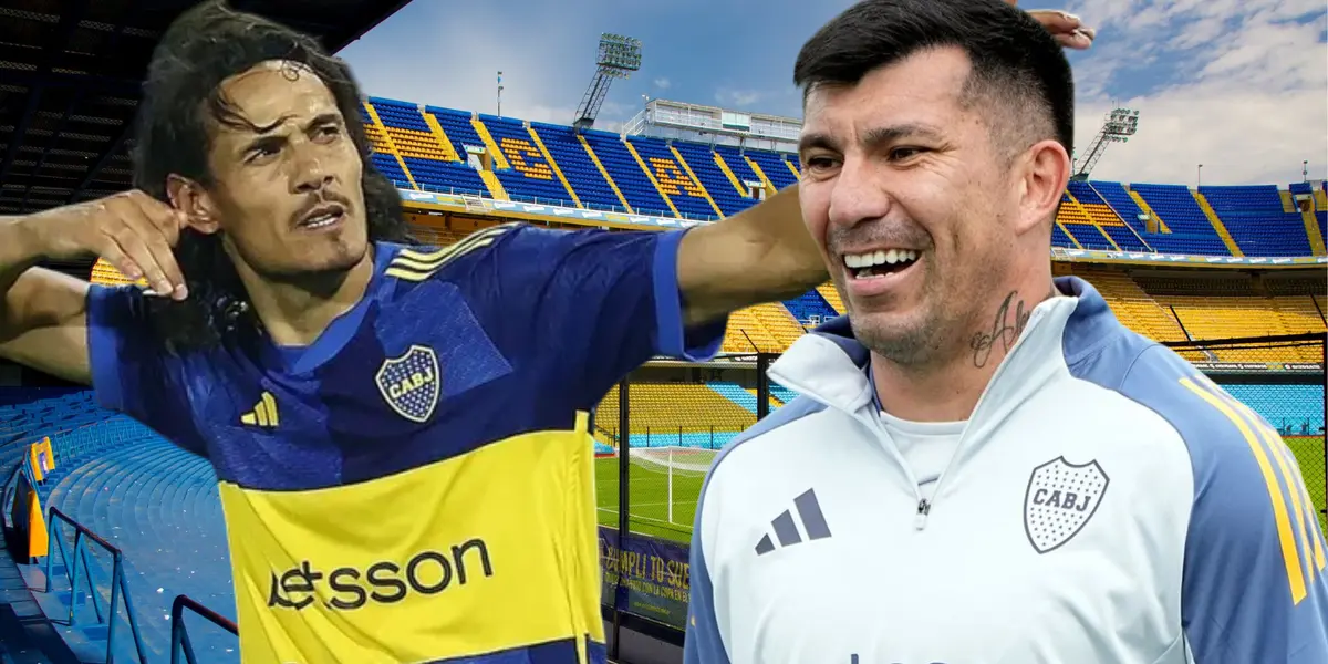 Edinson Cavani y Gary Medel (Foto tomada de: Expedia/LM/Boca Juniors)