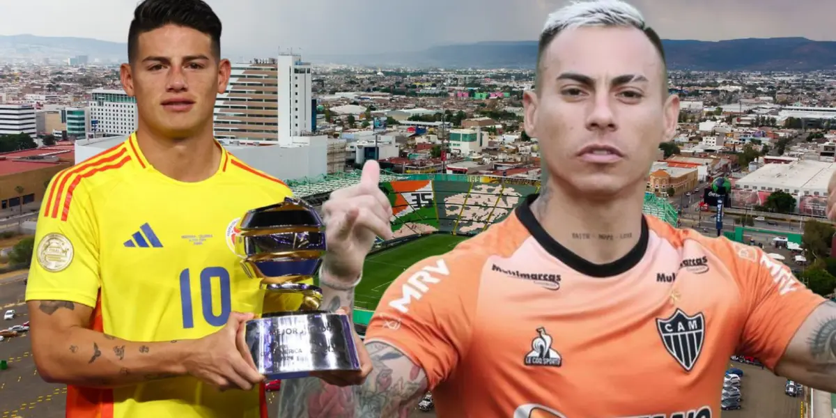 Eduardo Vargas y James Rodríguez (Foto tomada de: ESPN/Colombia/Atlético Mineiro)