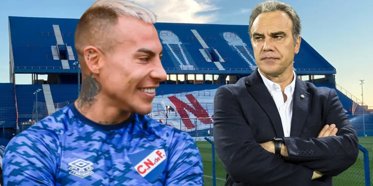 Eduardo Vargas y Martín Lasarte (Foto tomada de: Nacional/Andina)