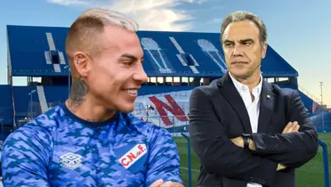 Eduardo Vargas y Martín Lasarte (Foto tomada de: Nacional/Andina)