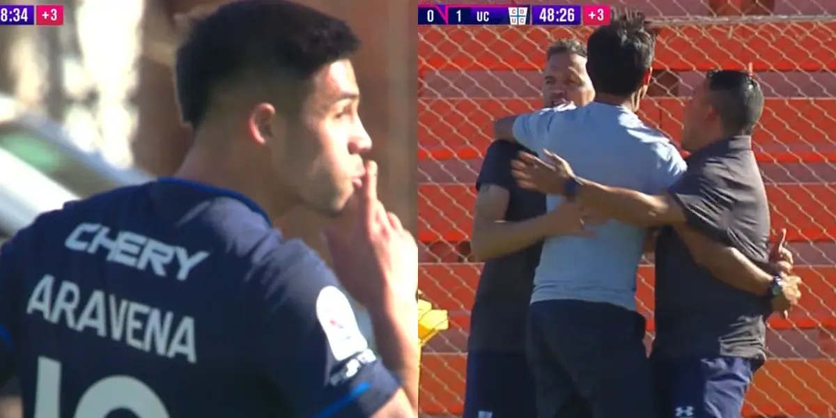 Lo gritó con todo, así fue la reacción de Nico Núñez al gol de Aravena para la UC