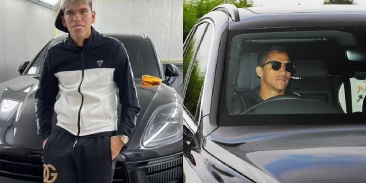 El jugador de Colo Colo maneja un lujoso auto, que es comparado con el que conduce Sánchez.