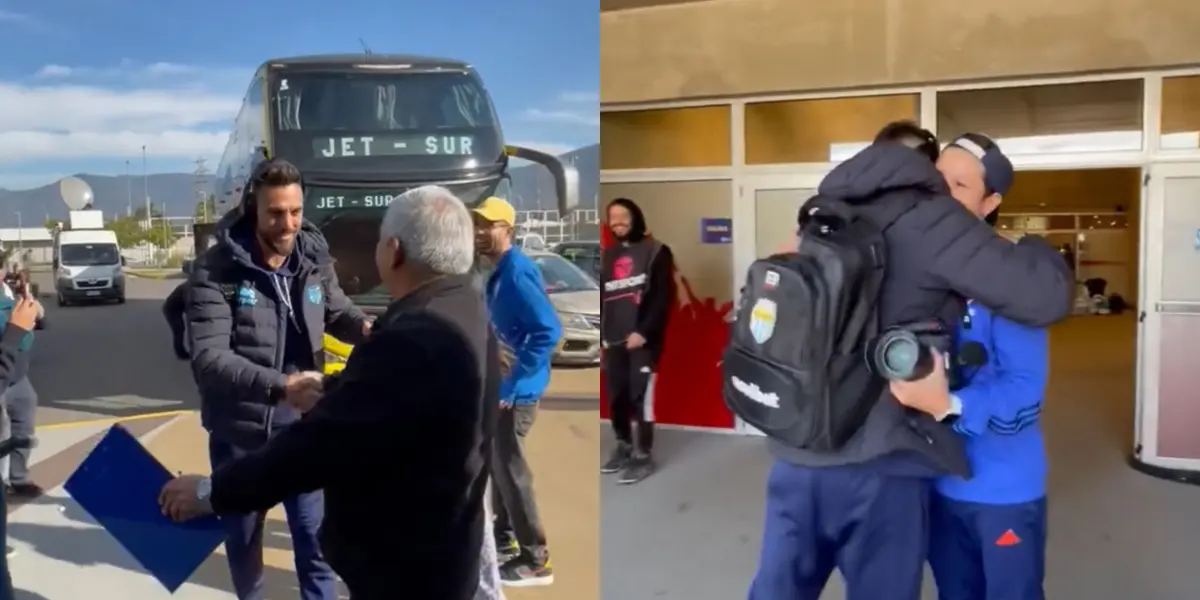 El jugador fue bien recibido por funcionarios de la U de Chile y fue de esta forma.