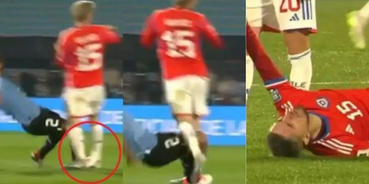 El volante chileno recibió una fuerte falta de su compañero de equipo.