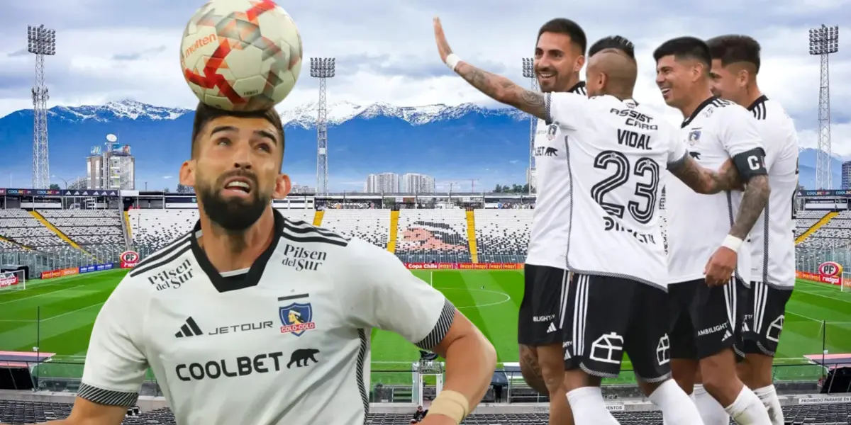 Emiliano Amor y jugadores de Colo Colo (Foto tomada de: Colo Colo/Portal)