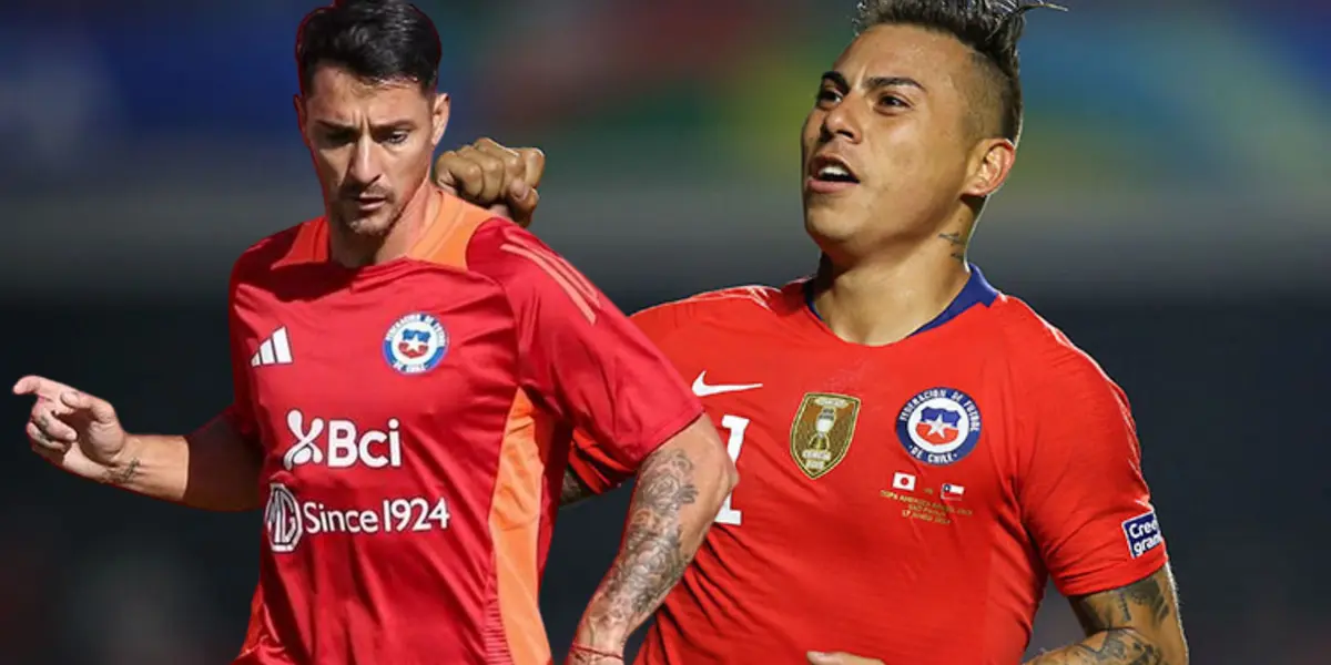 Fernando Zampedri y Eduardo Vargas (Foto tomada de: CONMEBOL/La Roja)