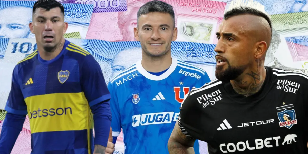 Gary Medel, Charles Aránguiz y Arturo Vidal (Foto tomada de: Remitly/Chilevisión/U de Chile/Transfermarkt)