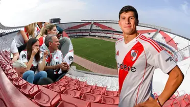 Gonzalo Tapia e hinchas de River Plate (Foto tomada de: Goal/River Plate/Infobae)