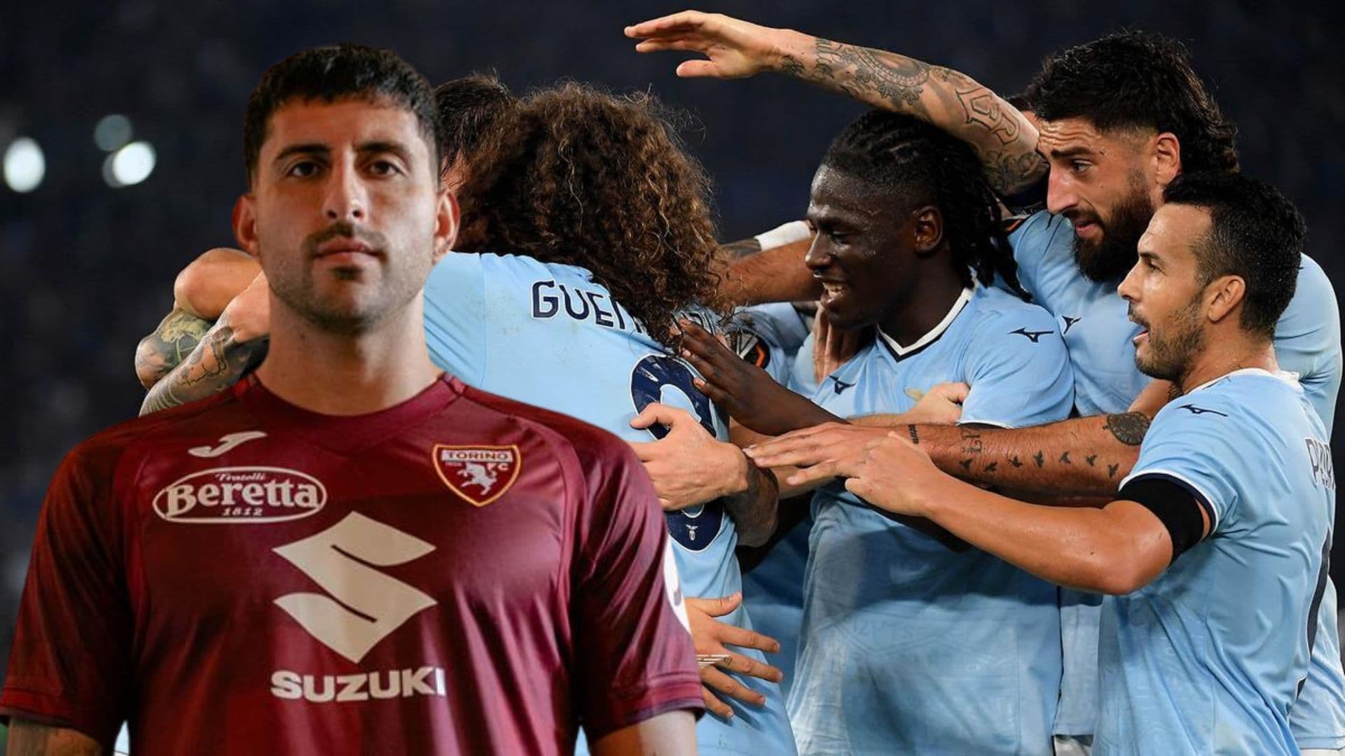 Guillermo Maripán y jugadores de la Lazio (Foto tomada de: Sport/Torino)