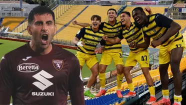 Guillermo Maripán y jugadores de Parma (Foto tomada de: Parma/Torino/Parma)