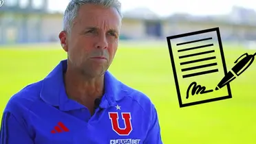 Gustavo Álvarez como entrenador de Universidad de Chile.