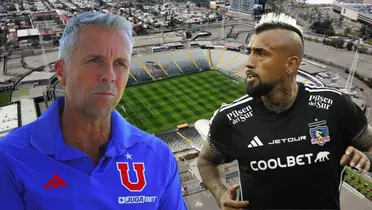 Gustavo Álvarez y Arturo Vidal (Foto tomada de: Colo-Colo/Pauta/Universidad de Chile)