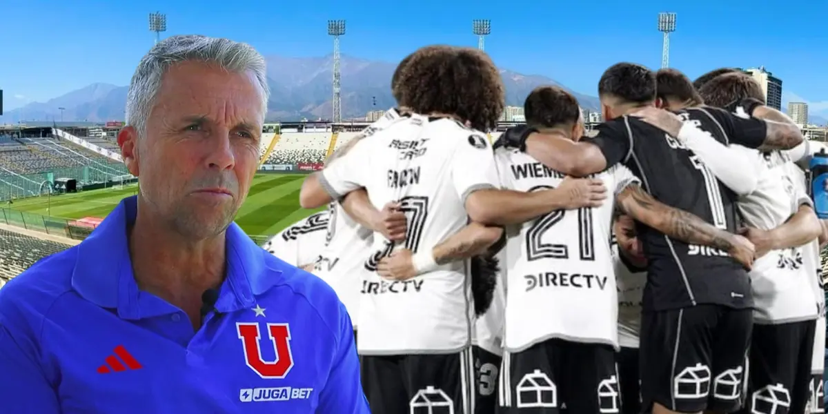 Gustavo Álvarez y jugadores de Colo Colo (Foto tomada de: Central/Periscopio/U de Chile)