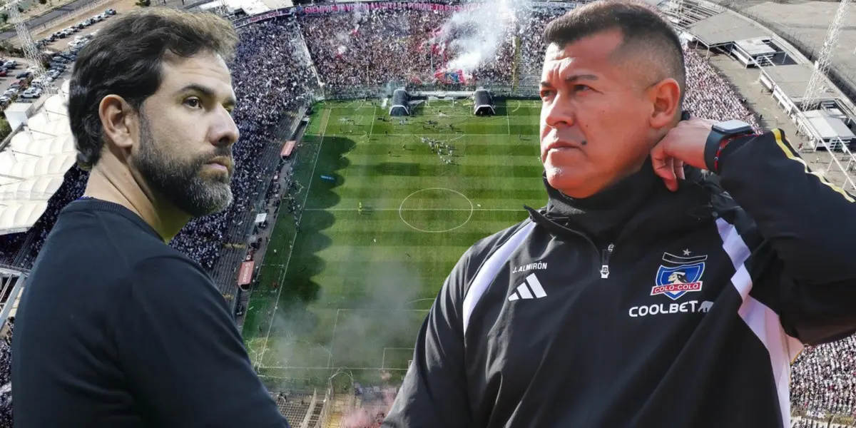 Gustavo Leal y Jorge Almirón (Foto tomada de: Colo-Colo/Chile/Everton)