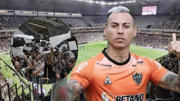 Hinchas de Atlético Mineiro y Eduardo Vargas (Foto tomada de: Wikipedia/Atlético Mineiro)