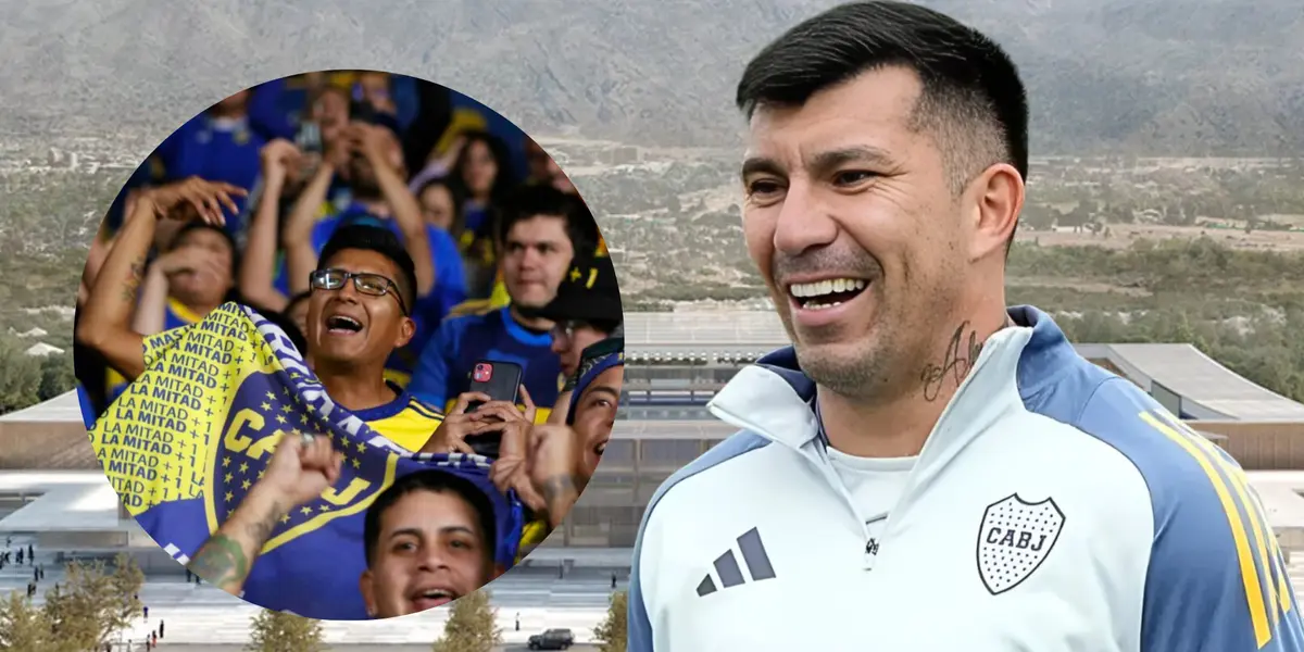 Hinchas de Boca Juniors y Gary Medel (Foto tomada de: Cruzados/Número/El Comercio)