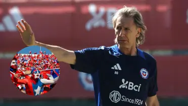 Hinchas de Chile y Ricardo Gareca (Foto tomada de: La Roja/Mostrador)