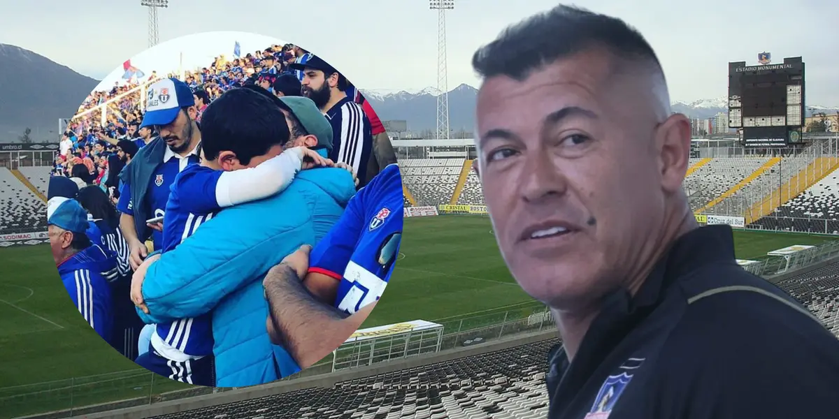 Hinchas de la U de Chile y Jorge Almirón (Foto tomada de: Wikipedia/Sentimiento/X)