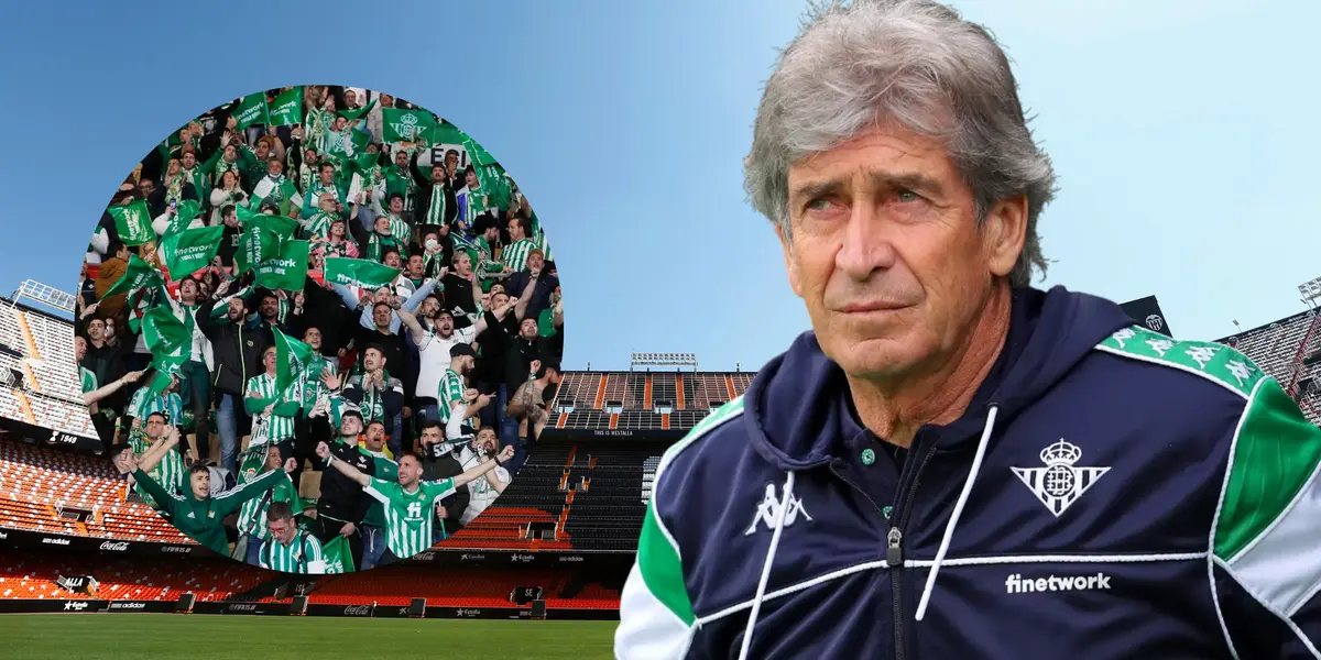 Hinchas del Betis y Manuel Pellegrini (Foto tomada de: Wikipedia/Goal/Betis)