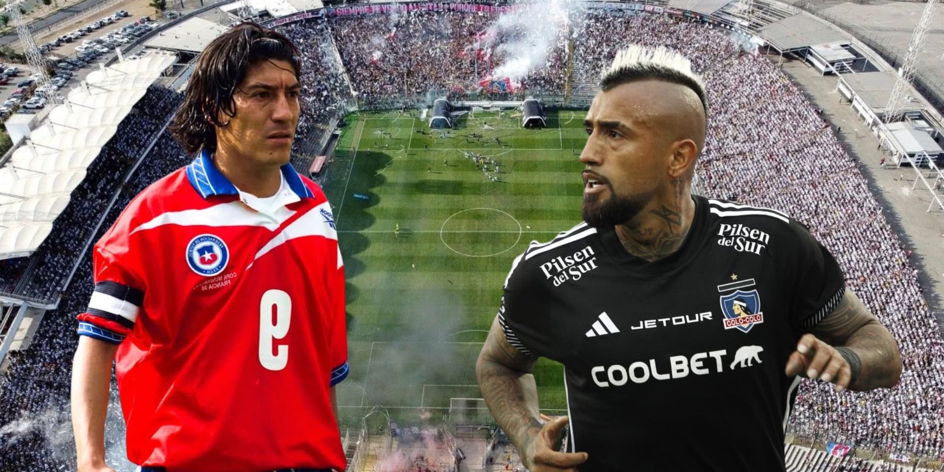 Iván Zamorano y Arturo Vidal (Foto tomada de: Colo Colo/Pauta/Top)