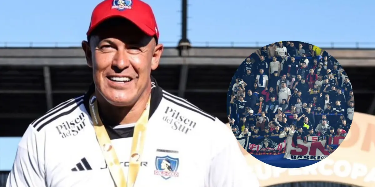 Jorge Almirón e hinchas de Colo-Colo (Foto tomada de: Colo-Colo/Wikipedia)