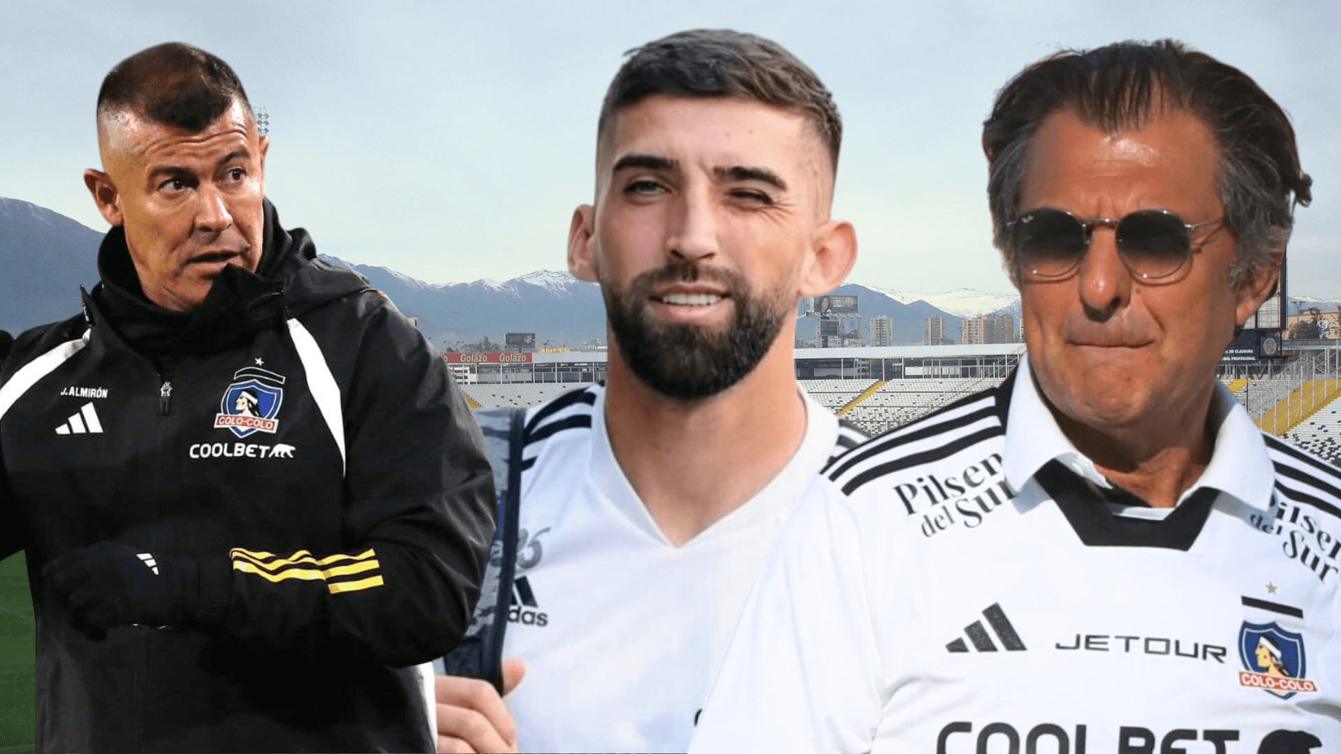 Jorge Almirón, Emiliano Amor y Aníbal Mosa (Foto tomada de: Colo Colo/Sentimiento)