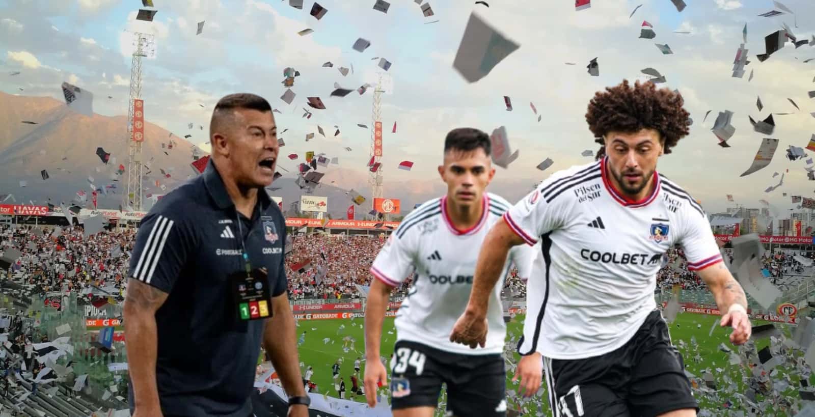 Jorge Almirón, Maximiliano Falcón en el Estadio Monumental.