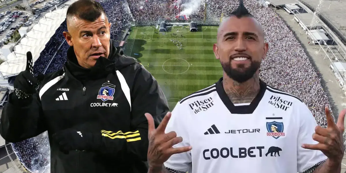 Jorge Almirón y Arturo Vidal (Foto tomada de: Colo Colo/Sabes)