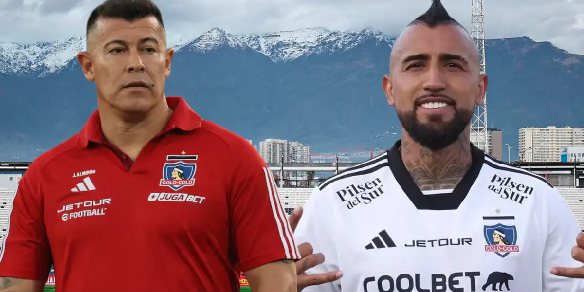 Jorge Almirón y Arturo Vidal (Foto tomada de: Sentimiento/Colo-Colo)