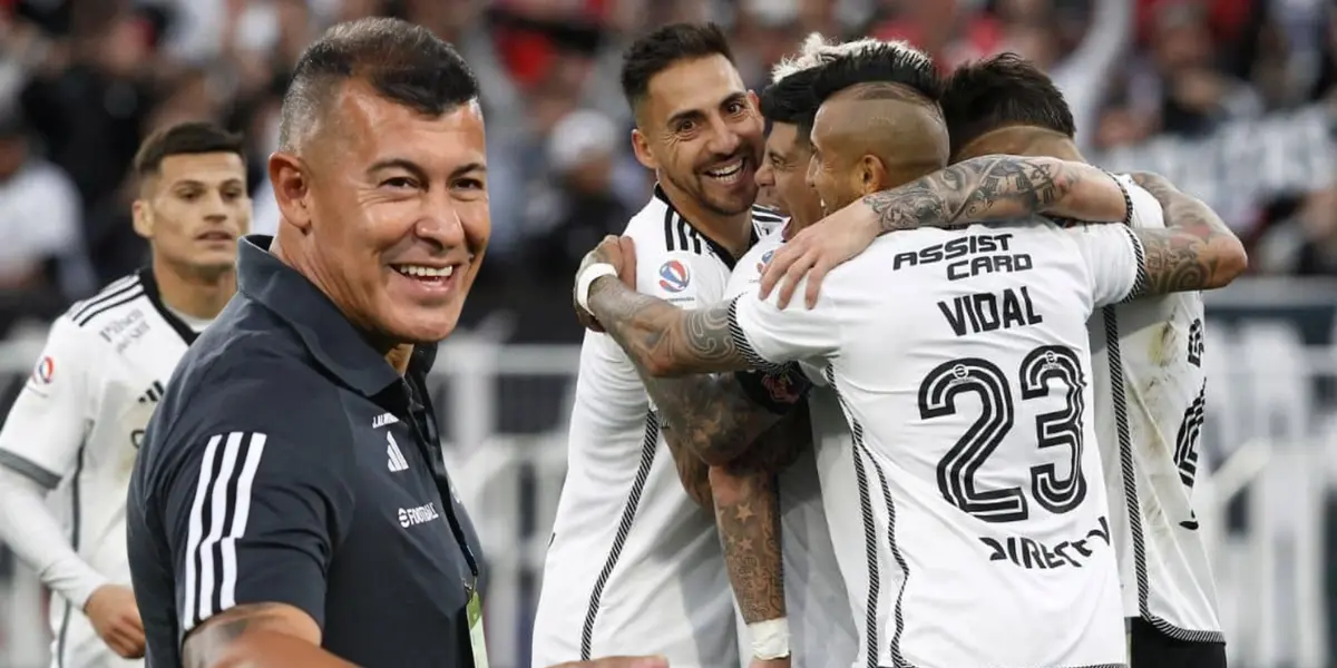 Jorge Almirón y jugadores de Colo-Colo (Foto tomada de: Central/Colo-Colo)