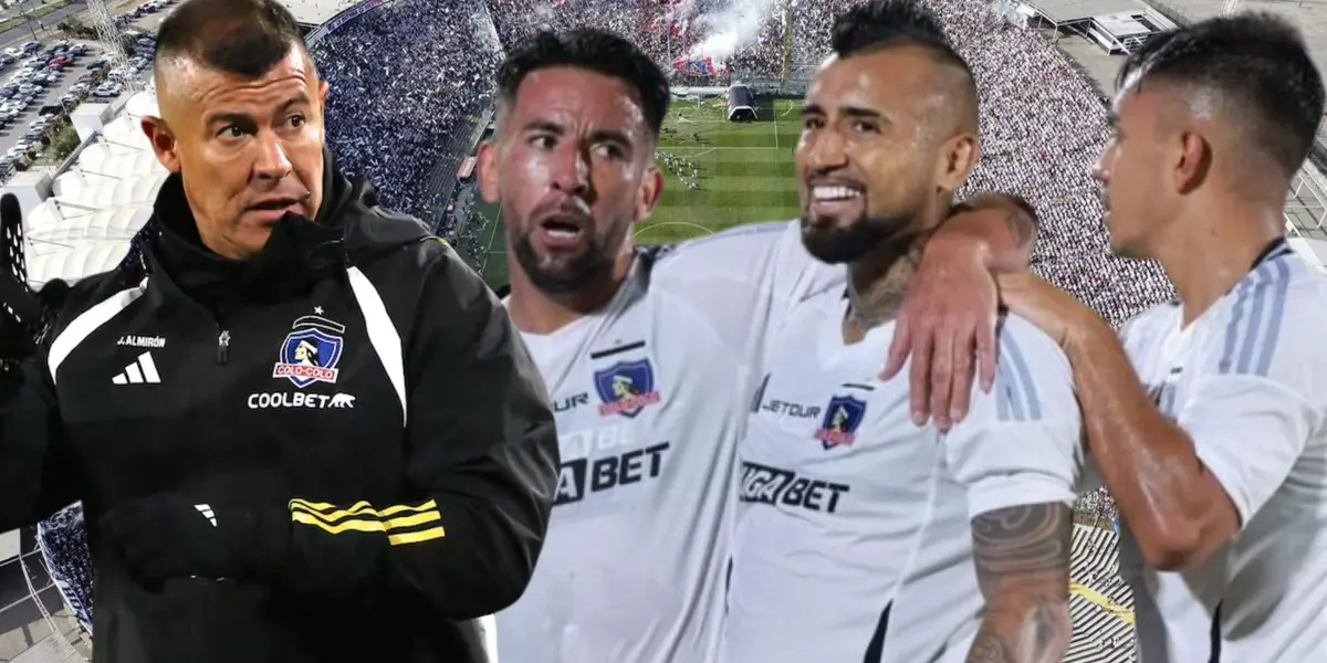 Jorge Almirón y jugadores de Colo-Colo (Foto tomada de: Colo-Colo/Periscopio)