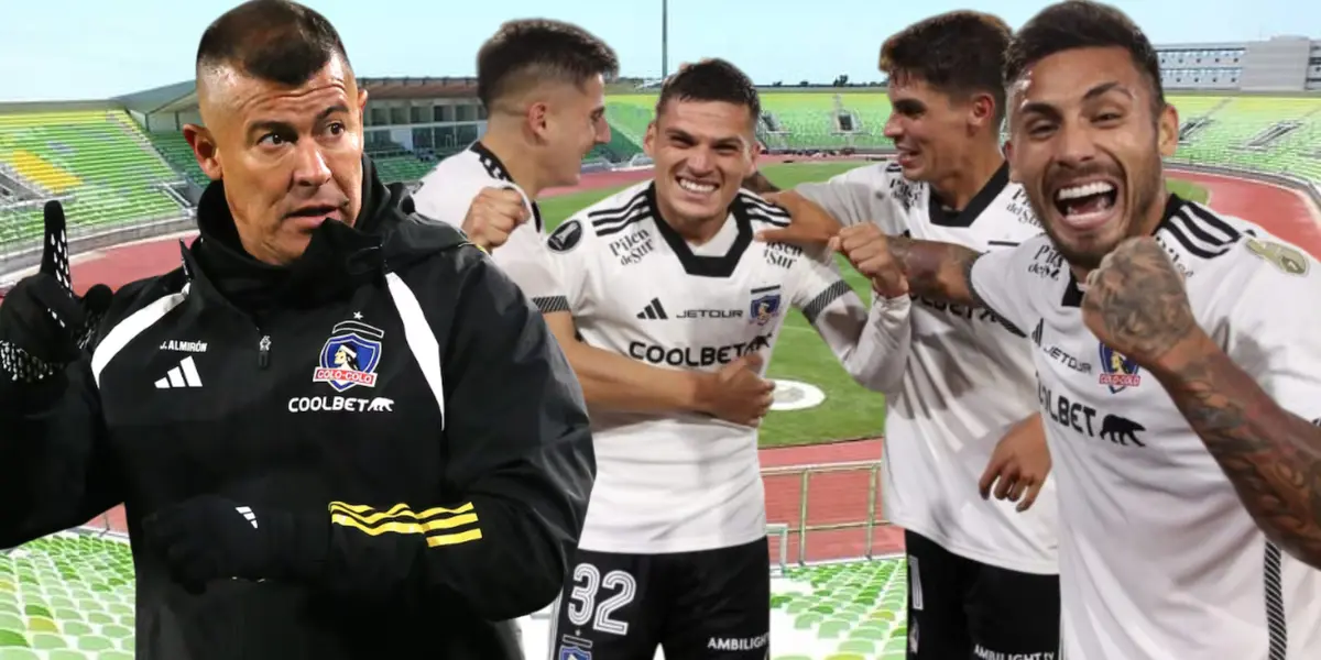 Jorge Almirón y jugadores de Colo Colo (Foto tomada de: Primera/Sentimiento/Colo Colo)