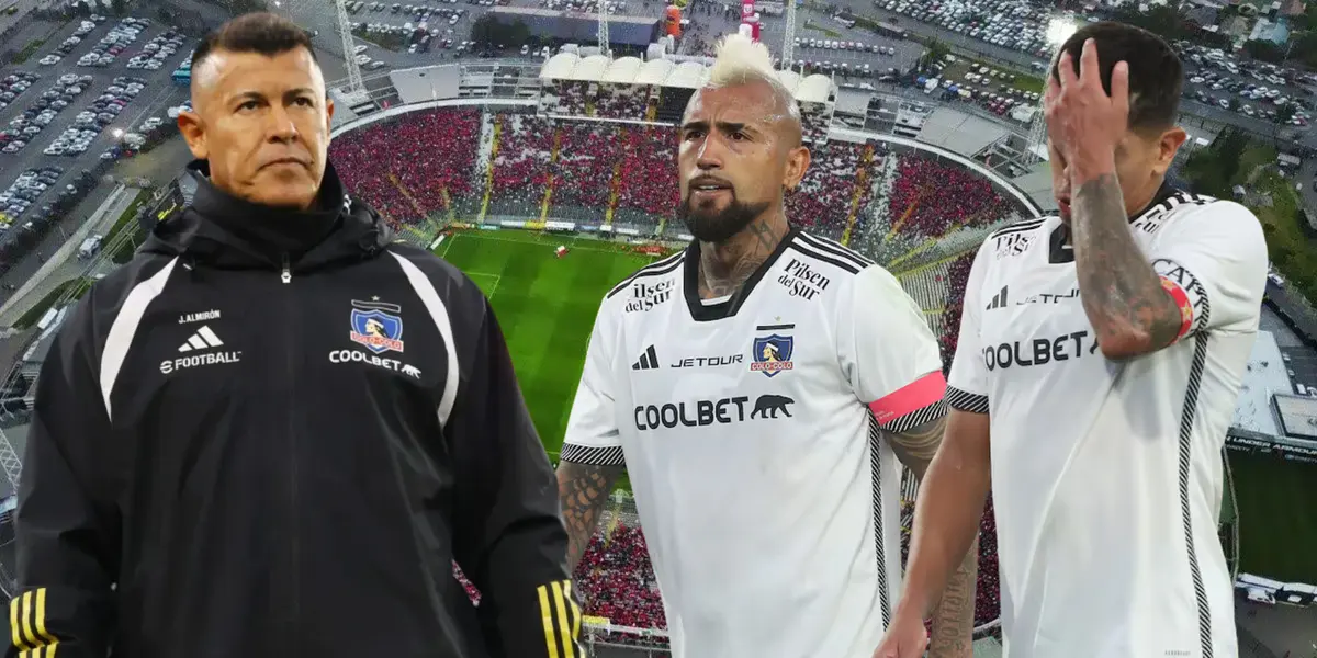 Jorge Almirón y jugadores de Colo-Colo (Foto tomada de: Top/Colo-Colo/La Tercera)