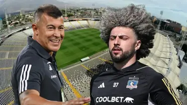 Jorge Almirón y Maximiliano Falcón (Foto tomada de: Colo-Colo/Sabes)