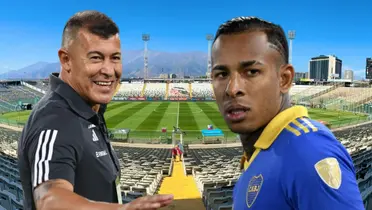 Jorge almirón y Sebastián Villa (Foto tomada de: Colo Colo/Sabes/Boca Juniors)