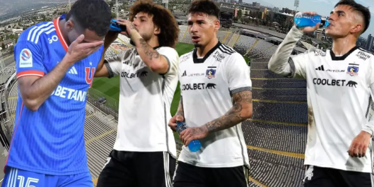 Jugador U de Chile y jugadores de Colo Colo (Foto tomada de: La Tercera/La Cuarta)