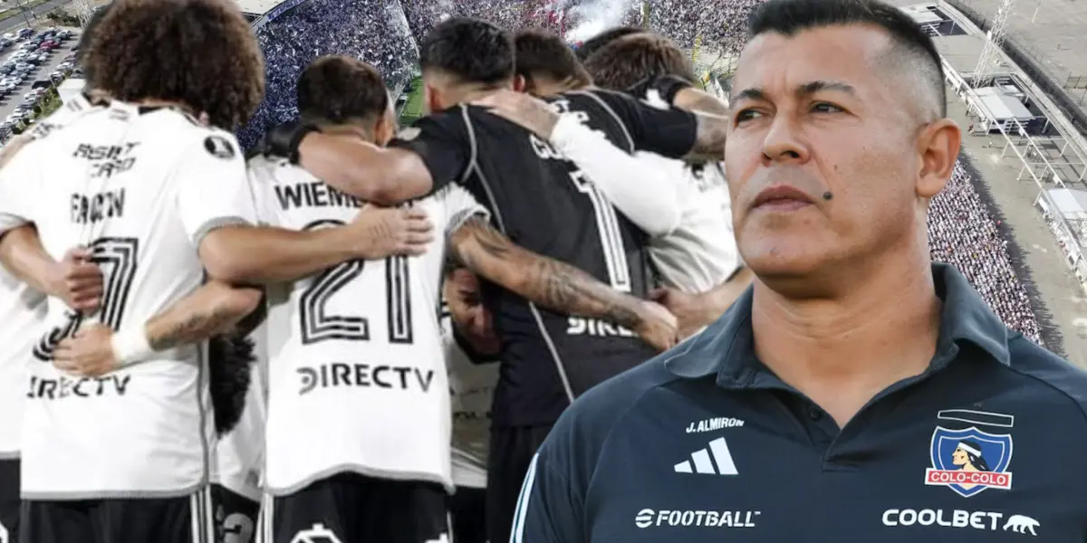 Jugadores Colo Colo y Jorge Almirón (Foto tomada de: Colo Colo/Periscopio/La Tercera)