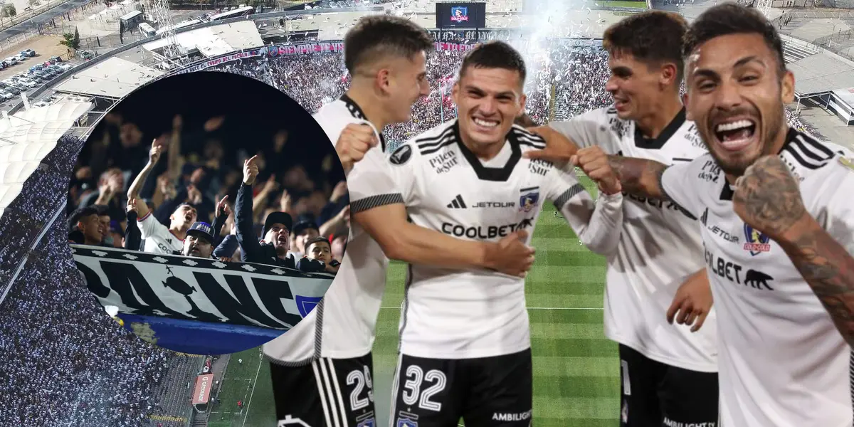 Jugadores de Colo-Colo e hinchas de Colo-Colo (Foto tomada de: Mega/La Tercera/Sentimiento)