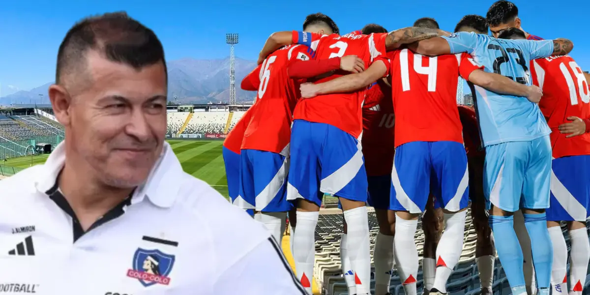 Jugadores de La Roja y Jorge Almirón (Foto tomada de: Colo Colo/Selección Chilena)