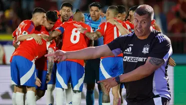 Jugadores de La Roja y Jorge Almirón (Foto tomada de: La Tercera/La Roja)