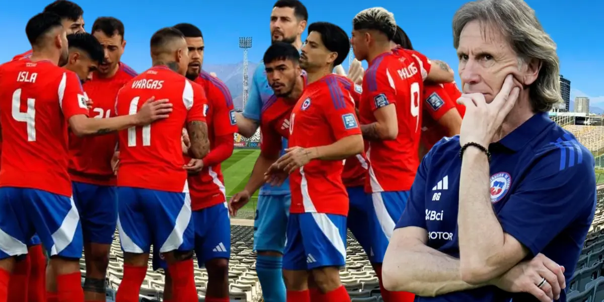 Jugadores de La Roja y Ricardo Gareca (Foto tomada de: RedGol/Chile/TNT)