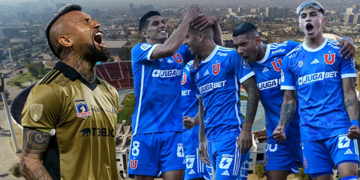 Jugadores de la U de Chile y Arturo Vidal (Foto tomada de: Ministerio/Versus/U de Chile)