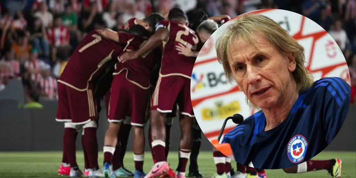 Jugadores de la Vinotinto y Gareca. Foto: redes de Vinotinto y La Roja.