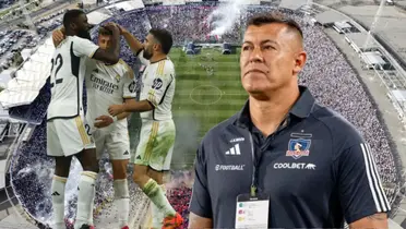 Jugadores del Real Madrid y Jorge Almirón (Foto tomada de: Colo Colo/Madrid)