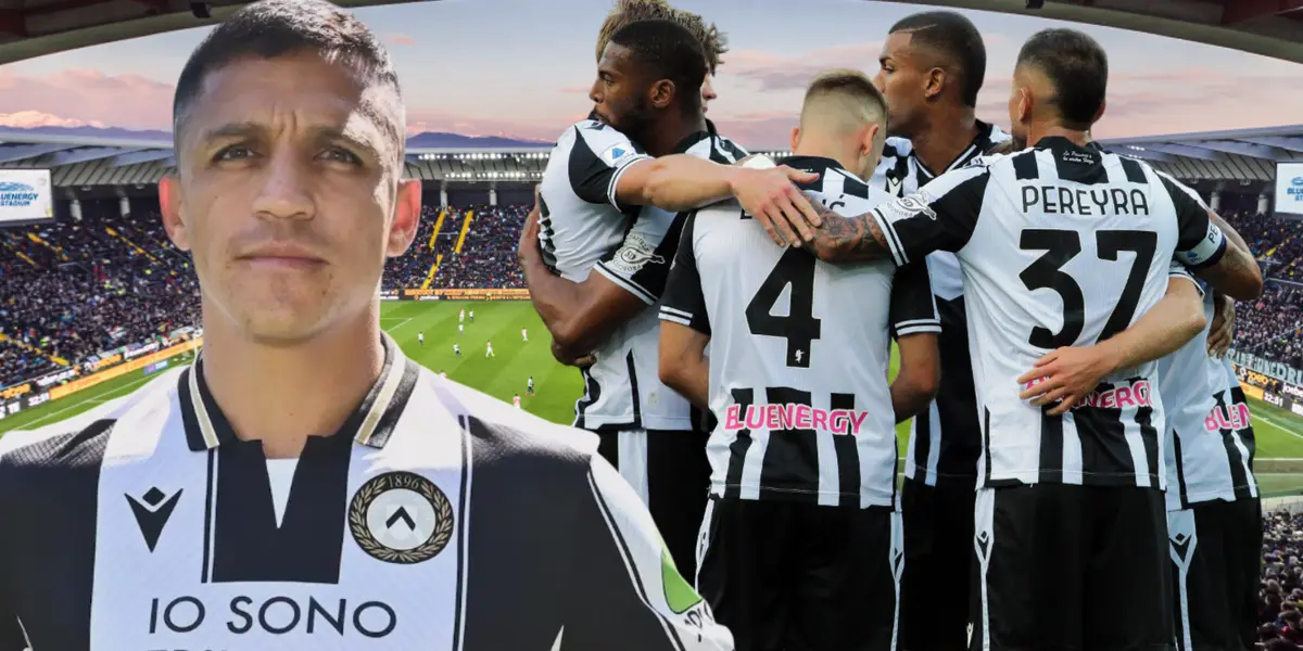 Jugadores del Udinese y Alexis Sánchez (Foto tomada de: Udinese)