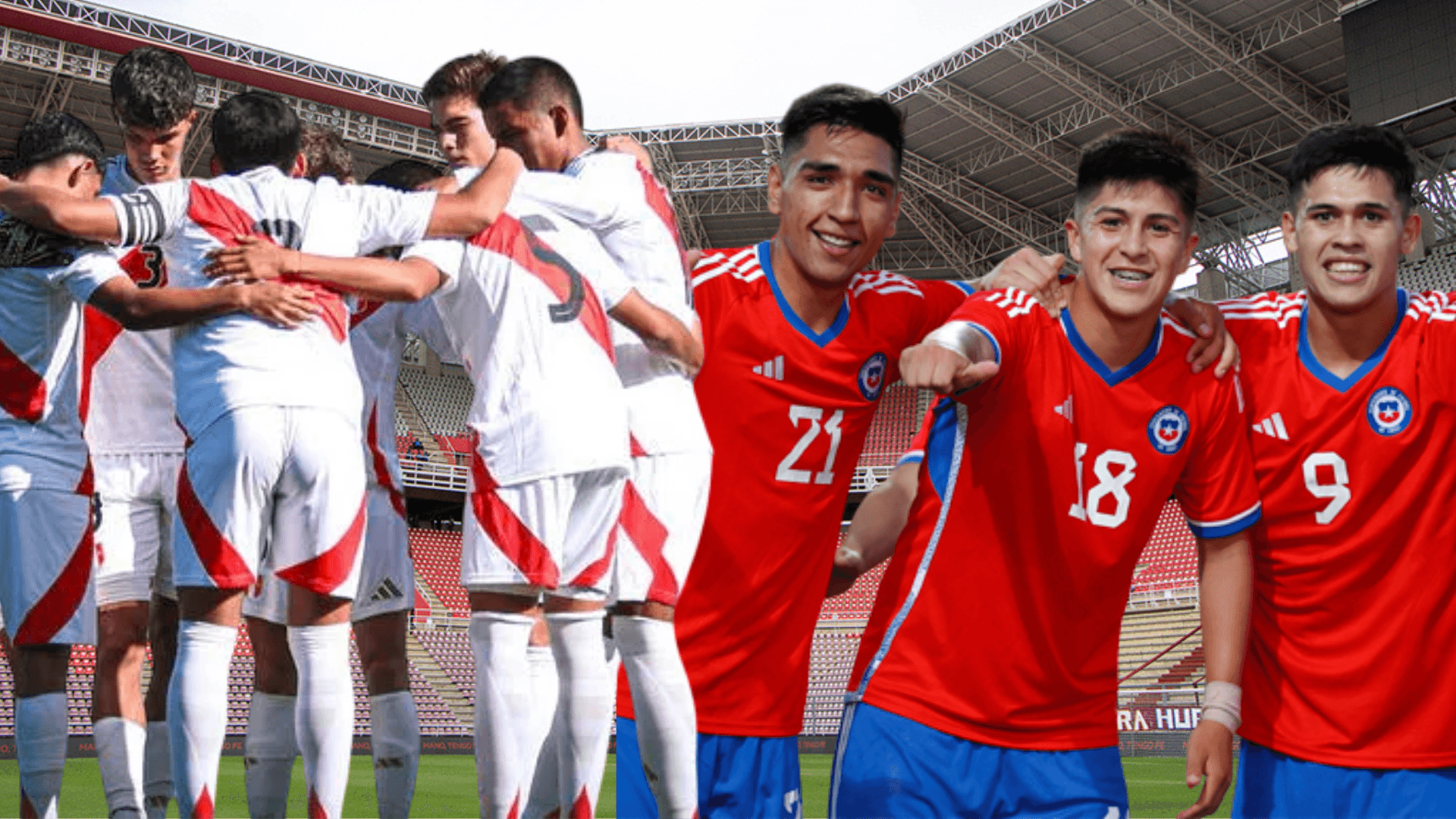 Jugadores Sub-20 Perú y Chile (Foto tomada de: Estímulo/Todo/República)
