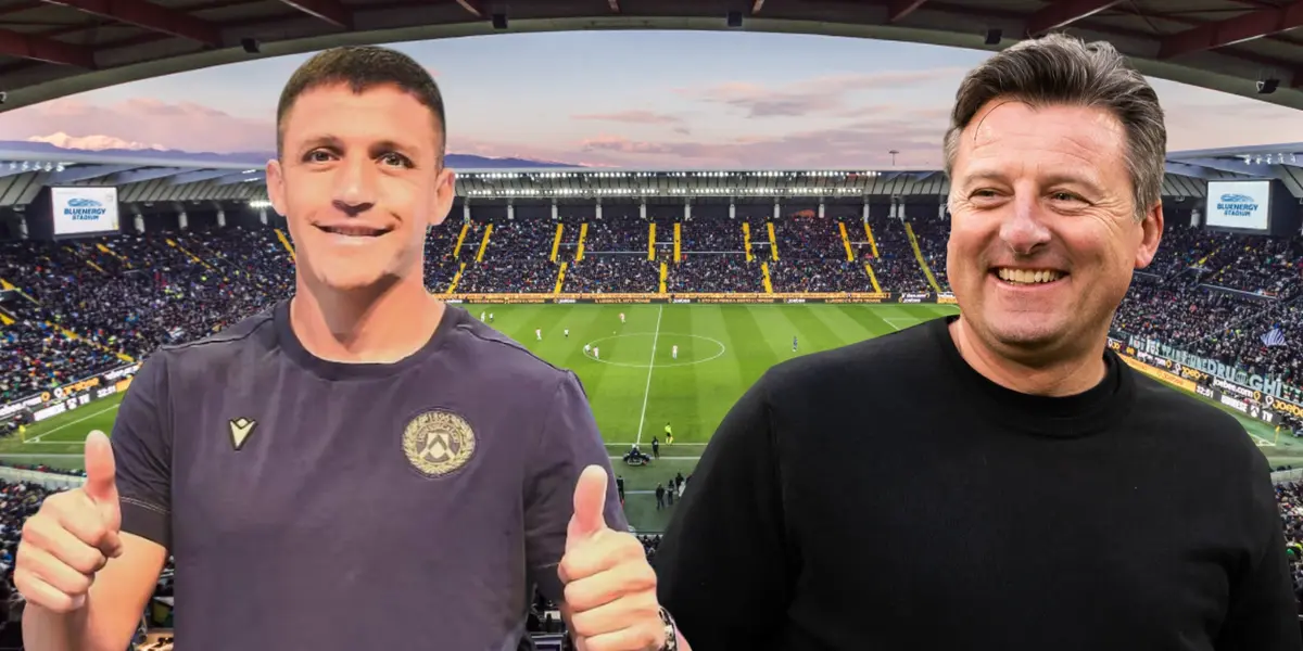 Kosta Runjaić y Alexis Sánchez (Foto tomada de: Udinese/Kciker)