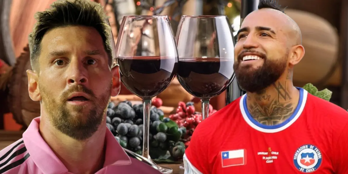 Lionel Messi y Arturo Vidal (Foto tomada de: Buenísimo/La Roja/Inter de Miami)